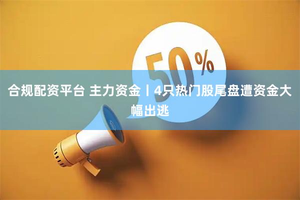 合规配资平台 主力资金丨4只热门股尾盘遭资金大幅出逃
